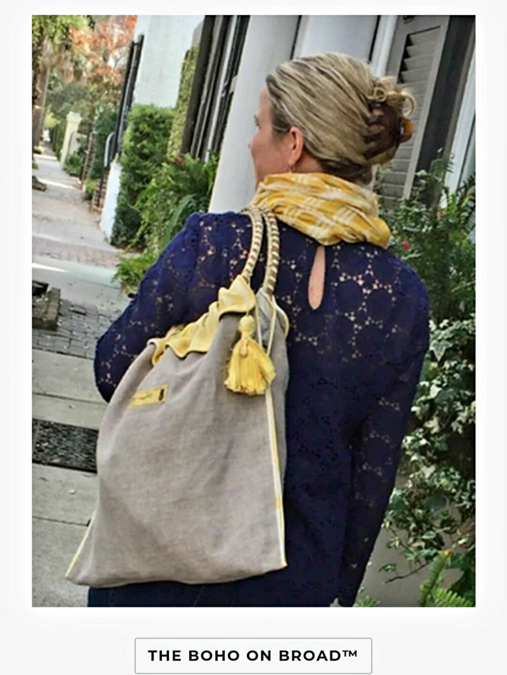 Charleston Carry 'Boho on Broad' Handbag – Sweetgrass & Belgian Linen, Excellent - Picture 7 of 9